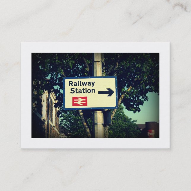 Station Sign (Bordered) Business Card (Front)