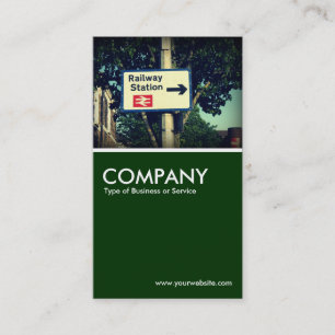 Station Sign - Dark Green Business Card