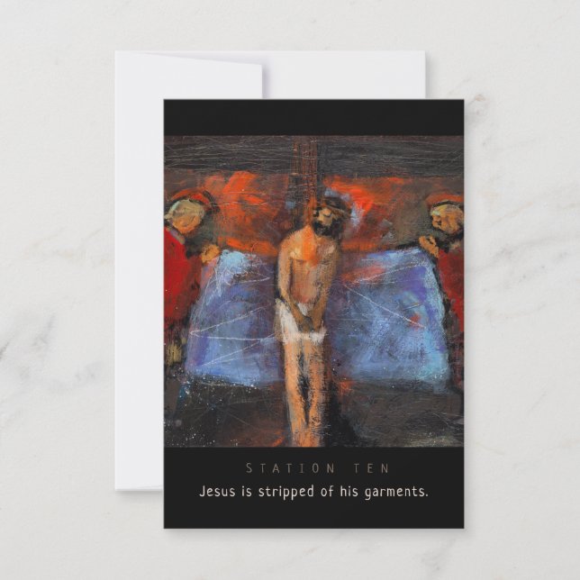 Station Ten, Jesus stripped, Prayer Card (Front)