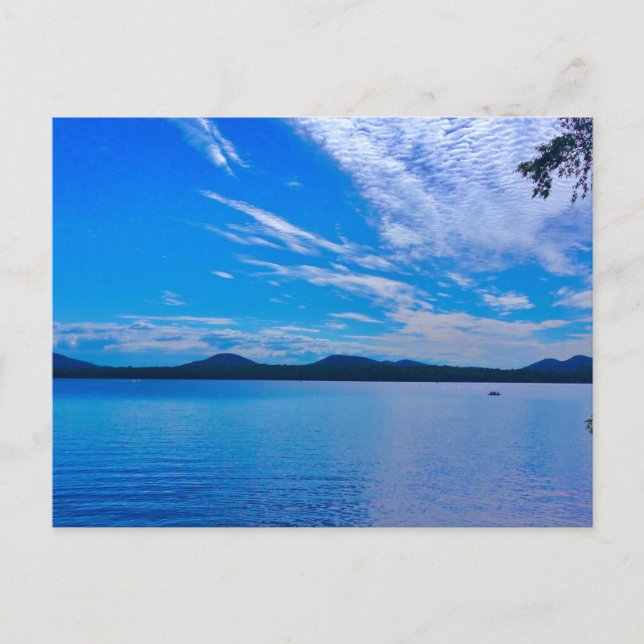 stationary, beautiful day on the lake postcard (Front)