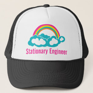 Stationary Engineer Cloud Rainbow Trucker Hat