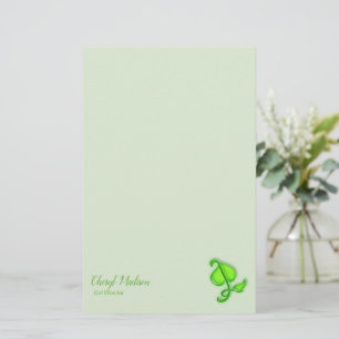 Stationery - 3D Green Leaf with Name