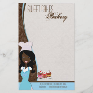 Stationery - African American Baker Cup Cakes Bake