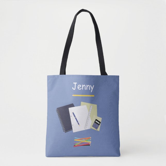 Stationery and Clock graphics Tote Bag (Front)