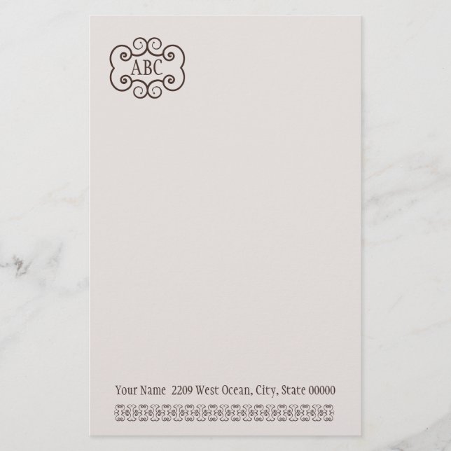 Stationery Basic P/ Champagne Colour Monogram (Front)