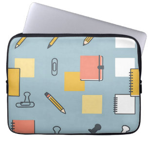 Stationery Chaos Pencils Notebooks Sticky Notes Laptop Sleeve