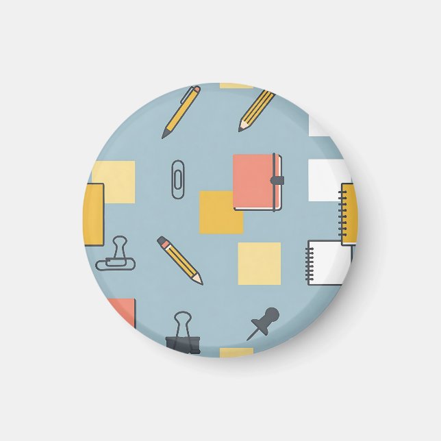 Stationery Chaos Pencils Notebooks Sticky Notes  Magnet (Front)