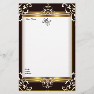 Stationery Elegant Gold White Black Elite