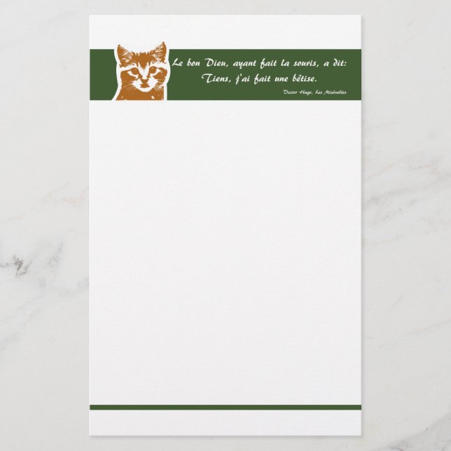 Stationery: Le Chat Stationery (Front)