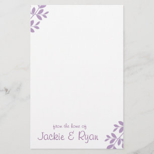 Stationery Leaf Branch Purple Lilac