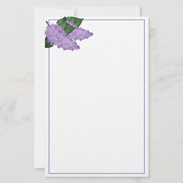 Stationery-Lilacs Stationery (Front)