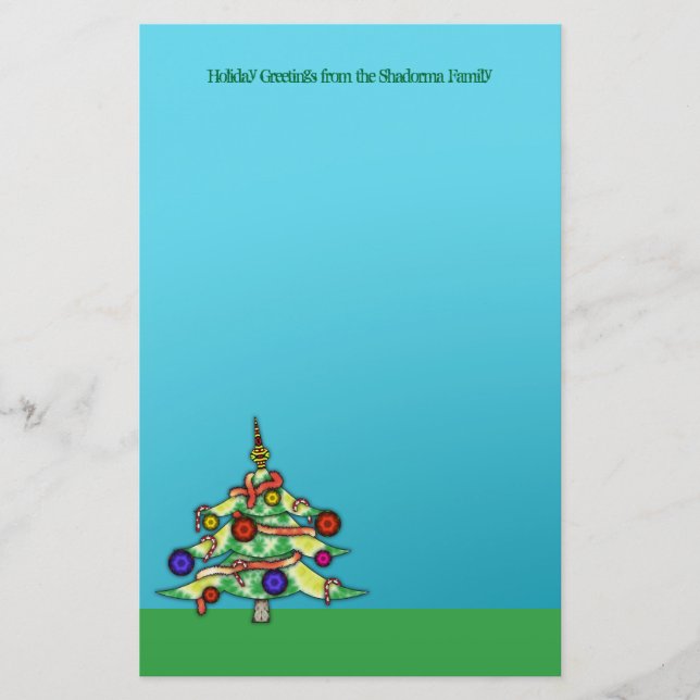 Stationery Note Paper Holiday Christmas Tree Xmas (Front)