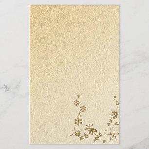 Stationery Old Paper Gold Floral