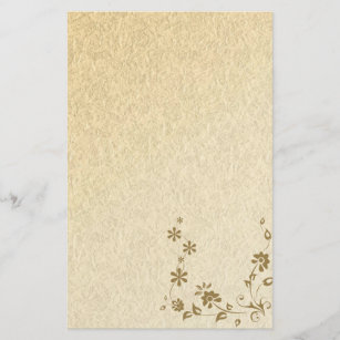 Stationery Old Paper Gold Floral