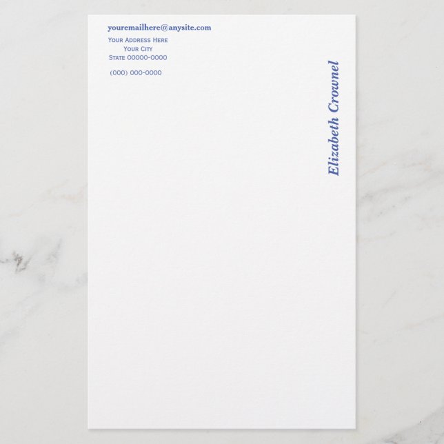 Stationery On The Side Letterhead (Front)