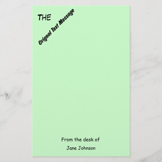 Stationery - Original Text Message (Front)