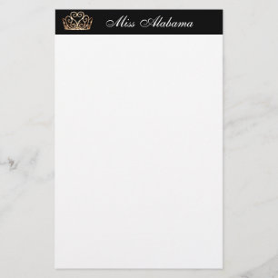 Stationery Paper-Pageant Crown & Title