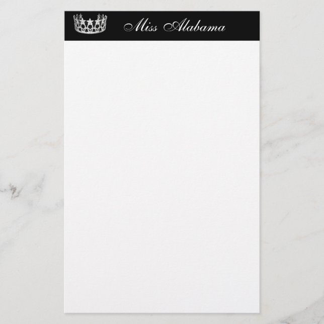 Stationery Paper-Pageant Crown & Title (Front)