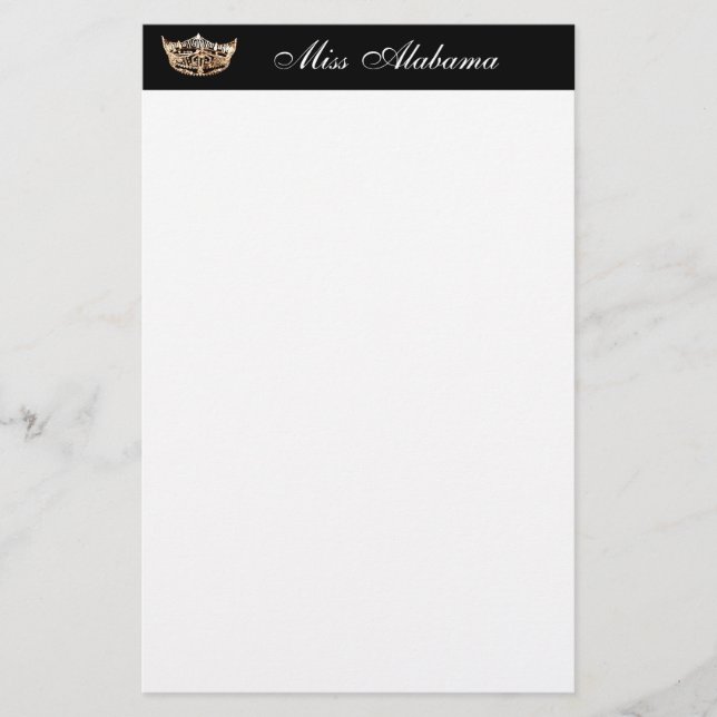 Stationery Paper-Pageant Crown & Title (Front)