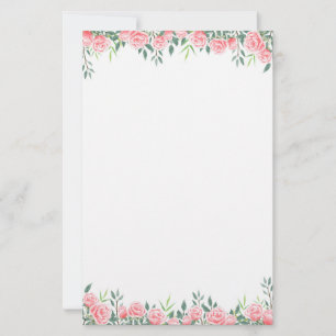Stationery Paper-Pink Roses