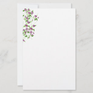 Stationery Paper-Purple Sweet Peas