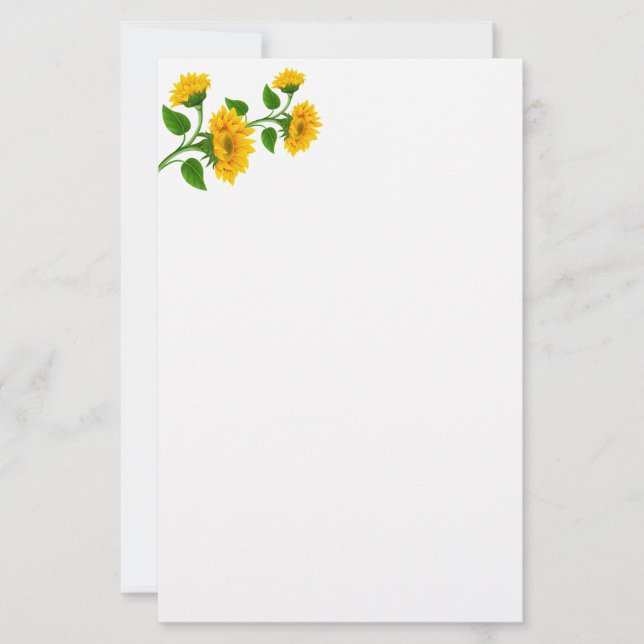 Stationery-Sunflowers Stationery (Front)