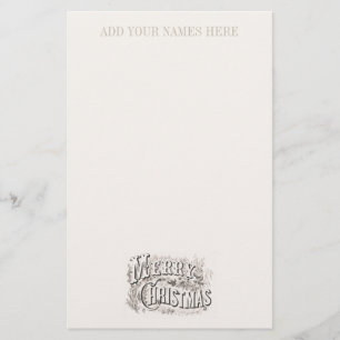 STATIONERY :  VINTAGE "MERRY CHRISTMAS"