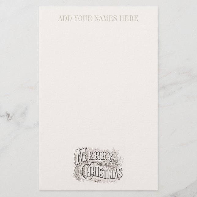 STATIONERY :  VINTAGE "MERRY CHRISTMAS" (Front)