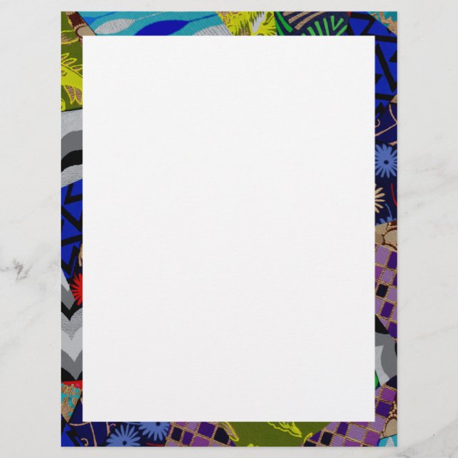 Stationery with Colourful Collaged Border (Front)