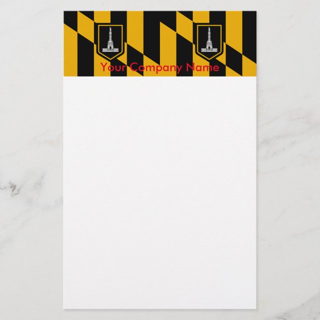 Stationery with Flag of Baltimore, Maryland, USA (Front)
