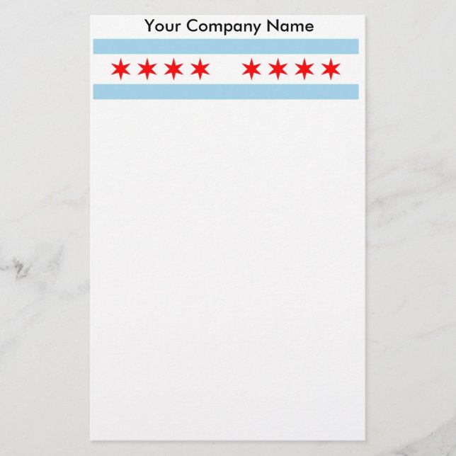 Stationery with Flag of Chicago, Illinois (Front)