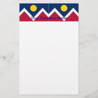 Stationery with Flag of Denver, Colorado