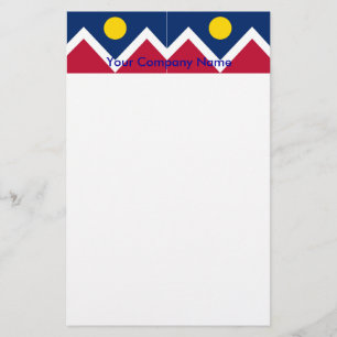 Stationery with Flag of Denver, Colorado
