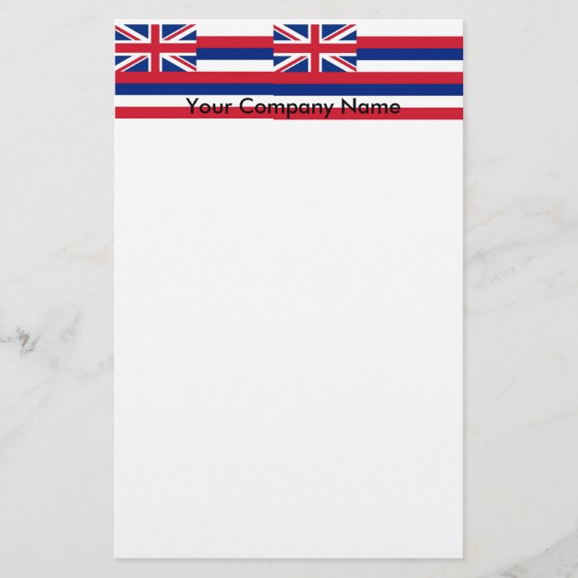 Stationery with Flag of Hawaii (Front)