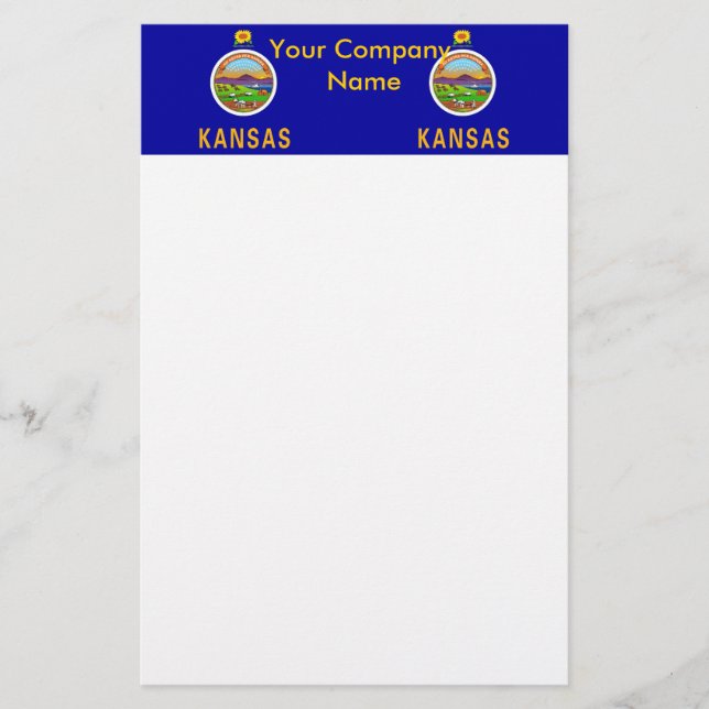 Stationery with Flag of Kansas (Front)