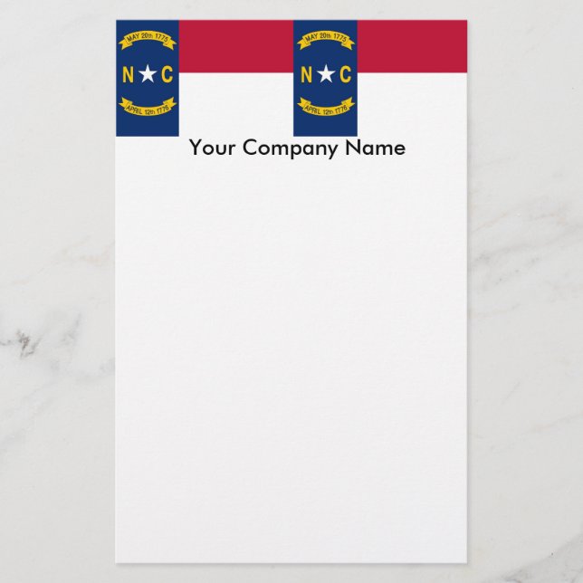 Stationery with Flag of North Carolina (Front)