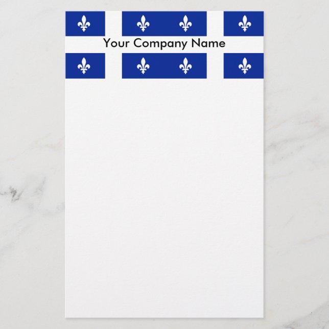 Stationery with Flag of Quebec, Canada (Front)