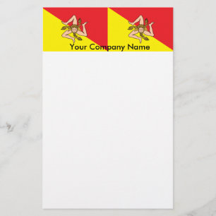 Stationery with Flag of Sicily, Italy