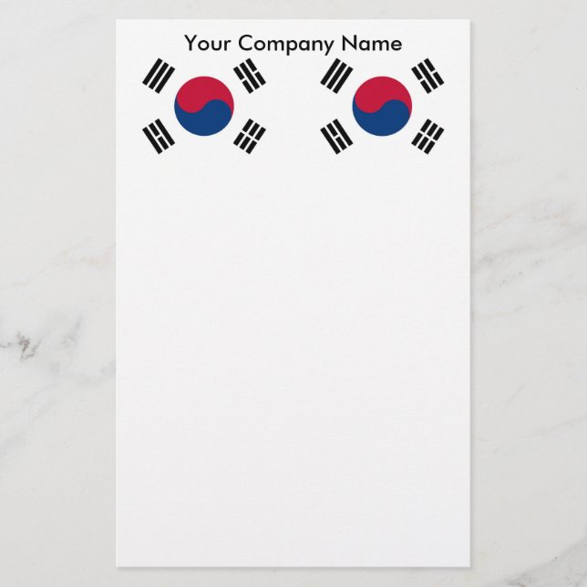 Stationery with Flag of South Korea (Front)