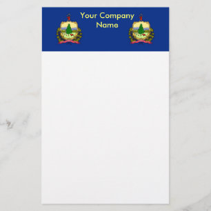 Stationery with Flag of Vermont