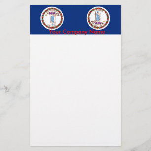 Stationery with Flag of Virginia