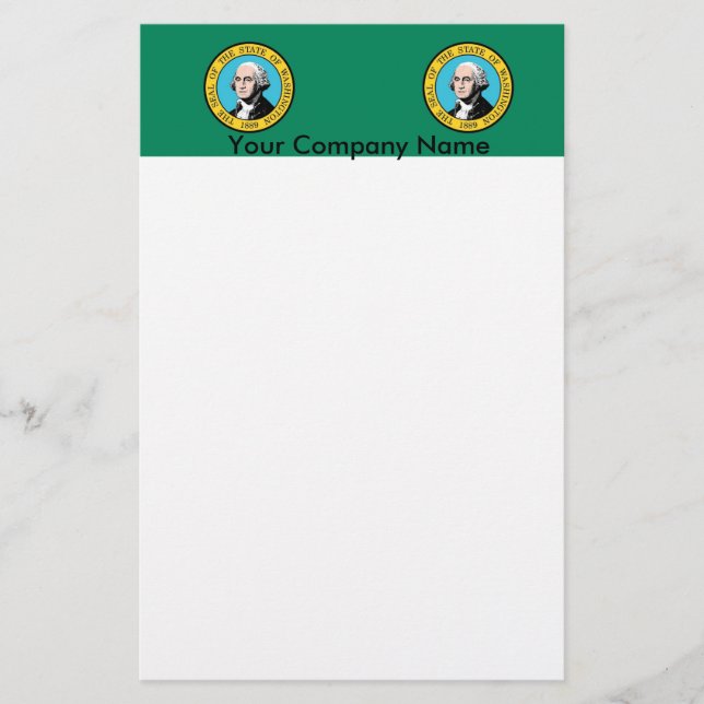 Stationery with Flag of Washington (Front)