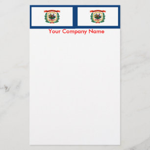 Stationery with Flag of West Virginia