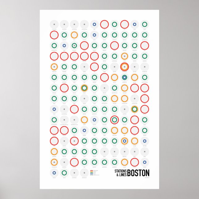Stations & Lines: Boston (Light) Poster (Front)
