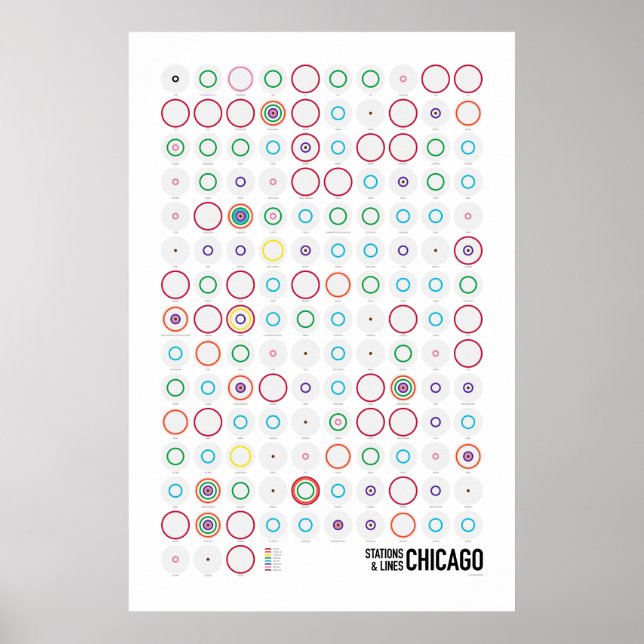 Stations & Lines: Chicago (Light) Poster (Front)