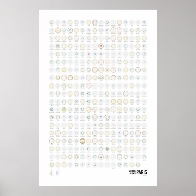 Stations & Lines: Paris (Light) Poster (Front)