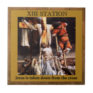 Stations of the Cross #13 of 15 Jesus taken down Tile