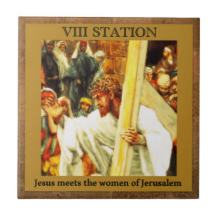 Stations of the Cross #8 of 15 Jesus meets women Tile