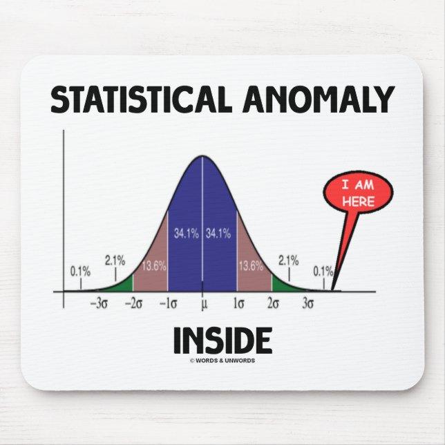 Statistical Anomaly Inside (Bell Curve I Am Here) Mouse Pad (Front)