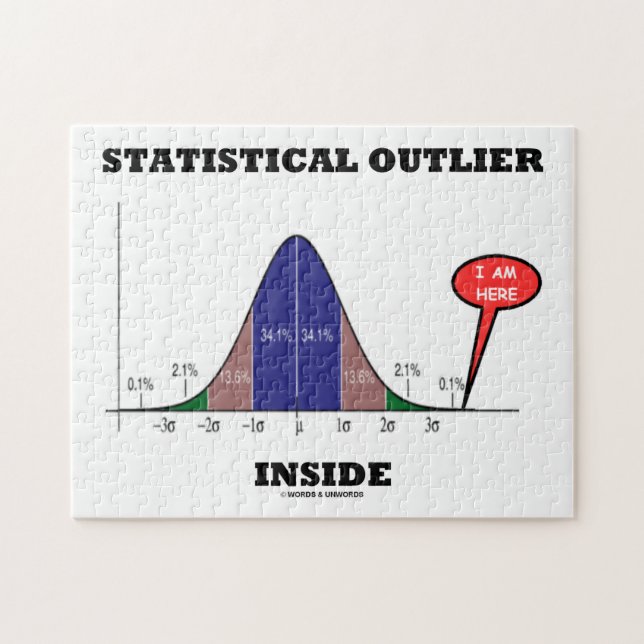 Statistical Outlier Inside (Bell Curve Humour) Jigsaw Puzzle (Horizontal)